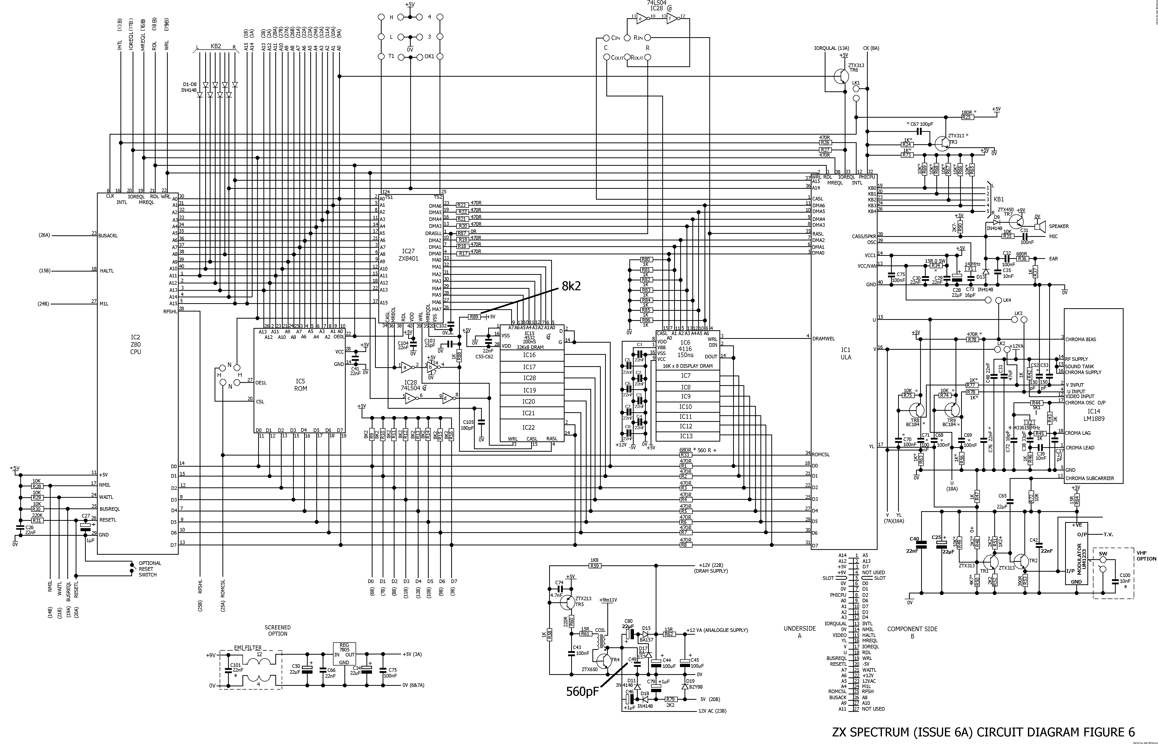 Schematics (Sinclair ZX Spectrum 16/48k) - RetroSix Wiki